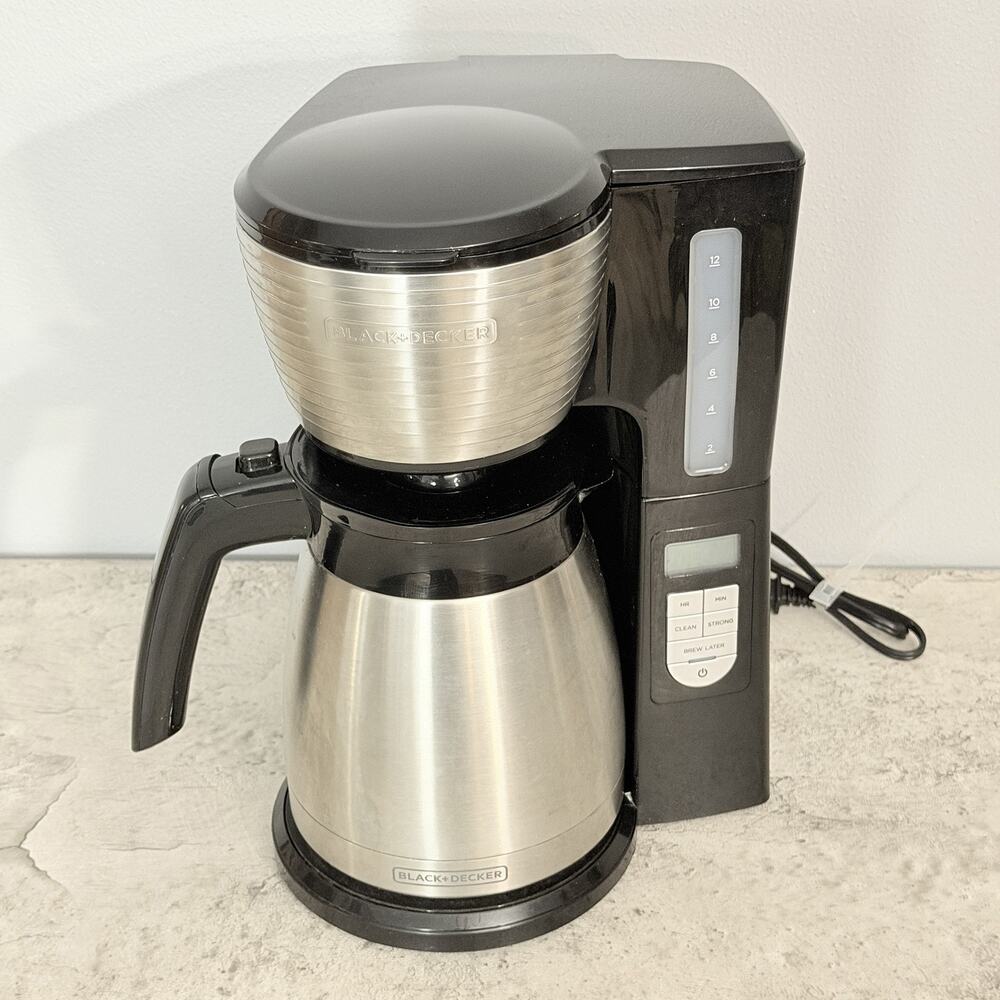 Black & Decker 12-Cup Programable Drip Coffee Maker SS Thermal Carafe #CM20408